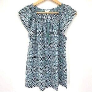 Joie Cotati Boho Aztec Print Silk Blouse
